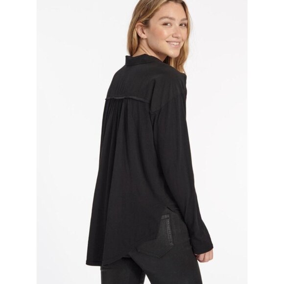 Splendid Paige black jersey Tie Front Shirt - XS NWOT - Picture 2 of 7